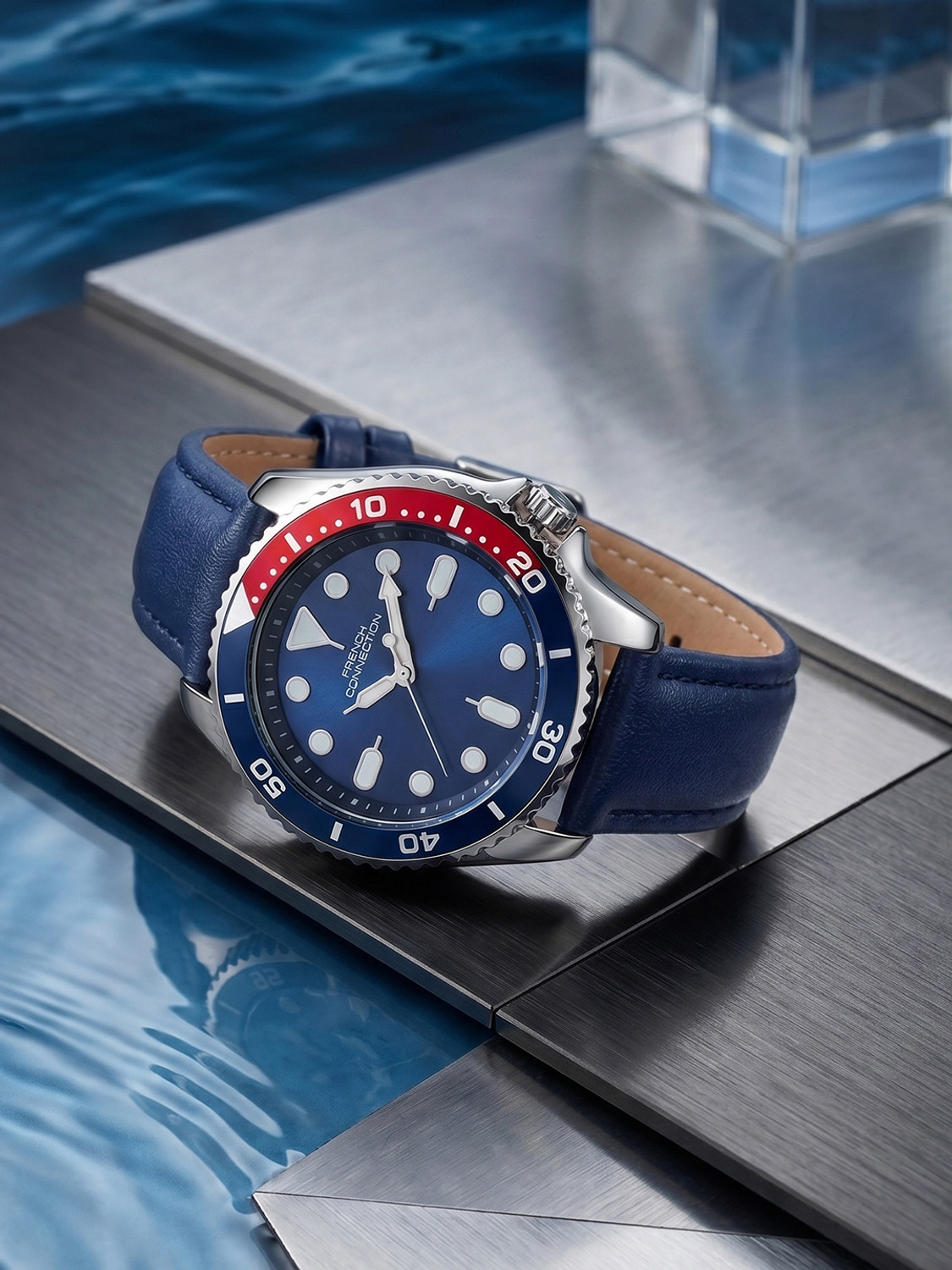 Men's Round Blue Dial Analog Watch Analog Watch - For Men FCUS0014A