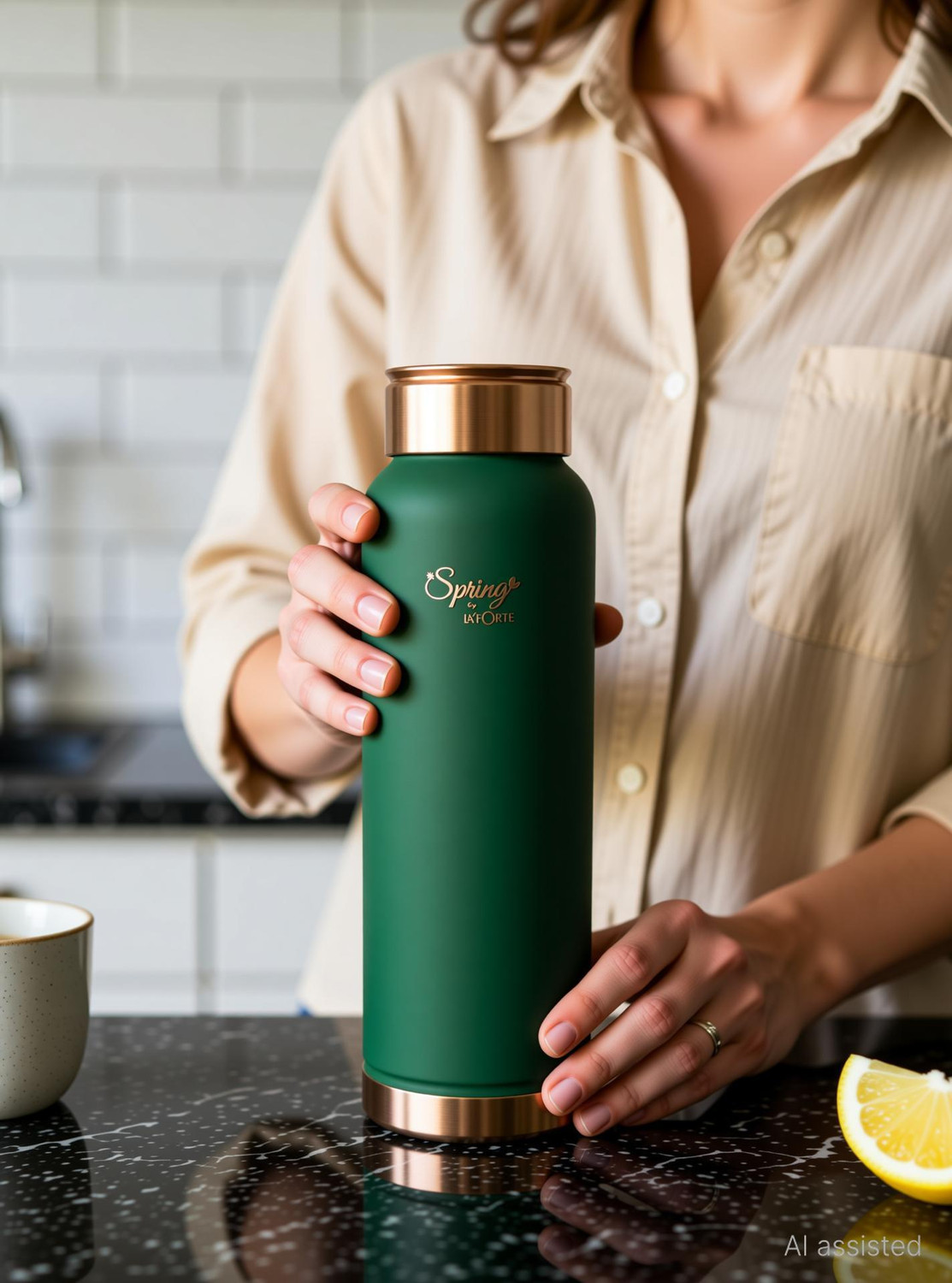 LA'FORTE Original Heavy Gauge Copper Bottle 1000 ml Bottle