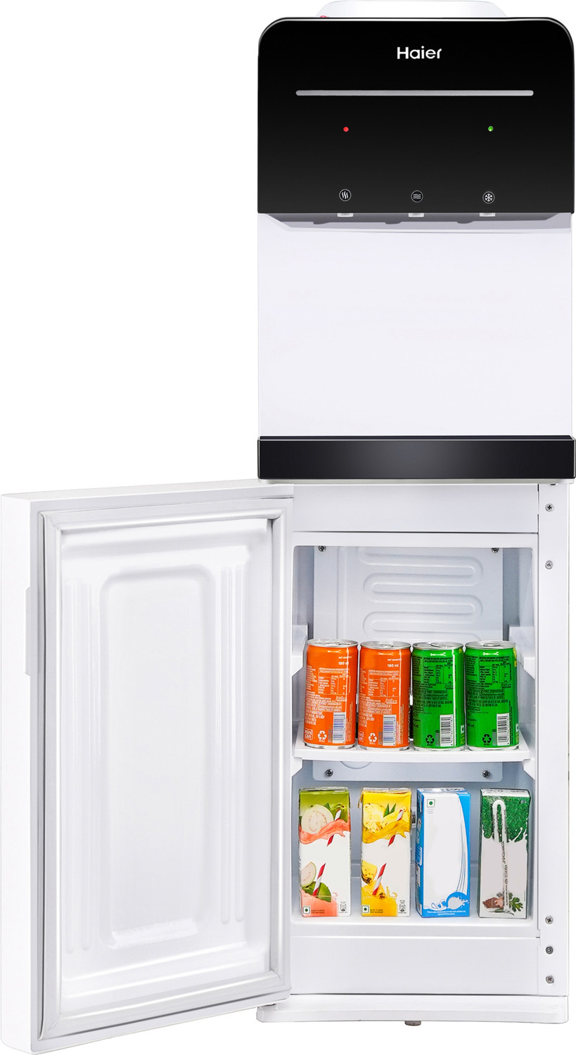 Haier HWD-3MPFMR Bottled Water Dispenser with Hot, Cold & Normal Water Dispenser | Floor Standing | Digital Display | Black & White