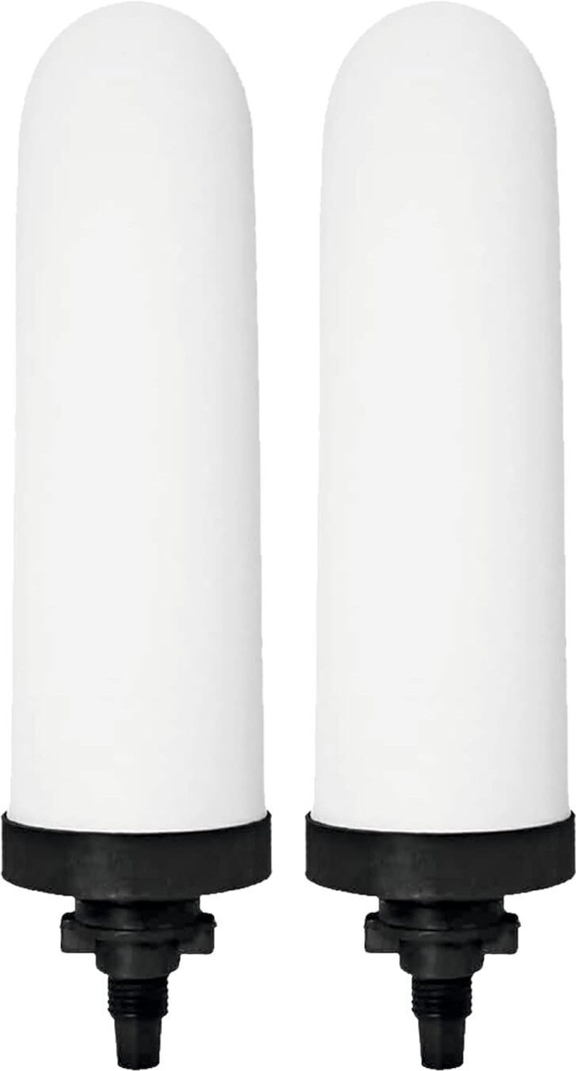 Rama 7" Water Filter and Purifier Candle, Set of 2, with Activated Carbon Solid Filter Cartridge