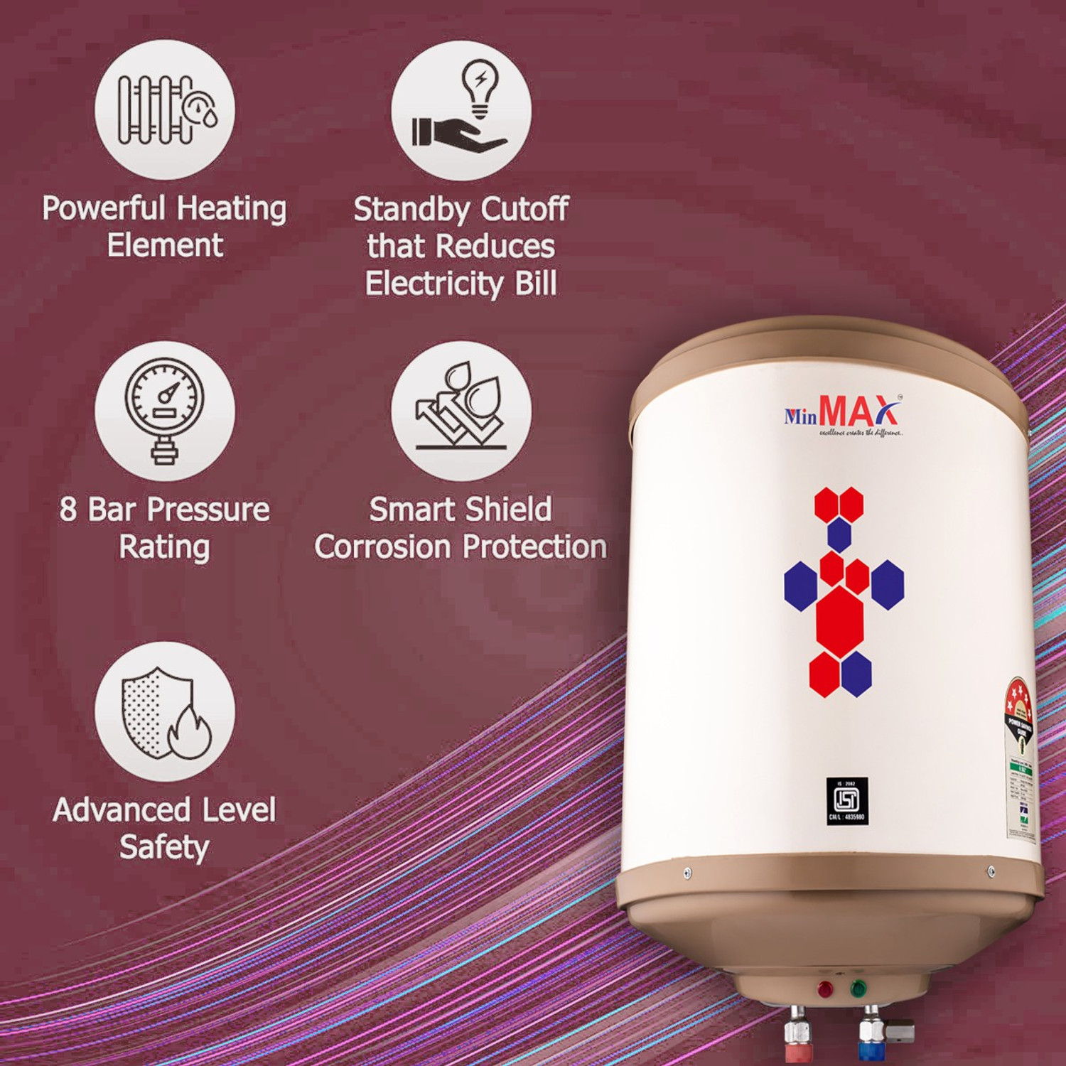 Image of MinMAX VICTORY 2022 SERIES 25 L Storage Water Geyser
