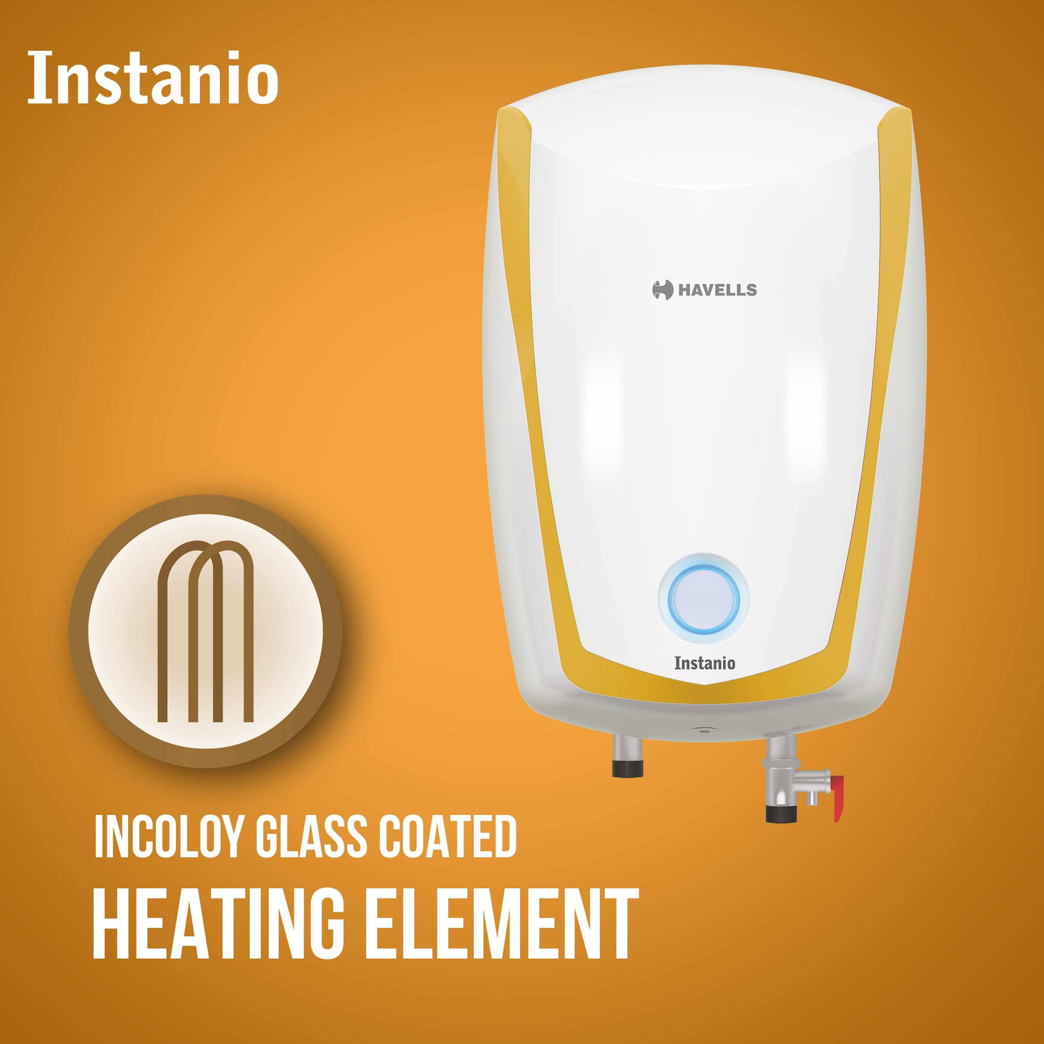 Image of HAVELLS Instanio 10 L Storage Water Geyser | 4 Star BEE Energy Rating | Glassline Tanked