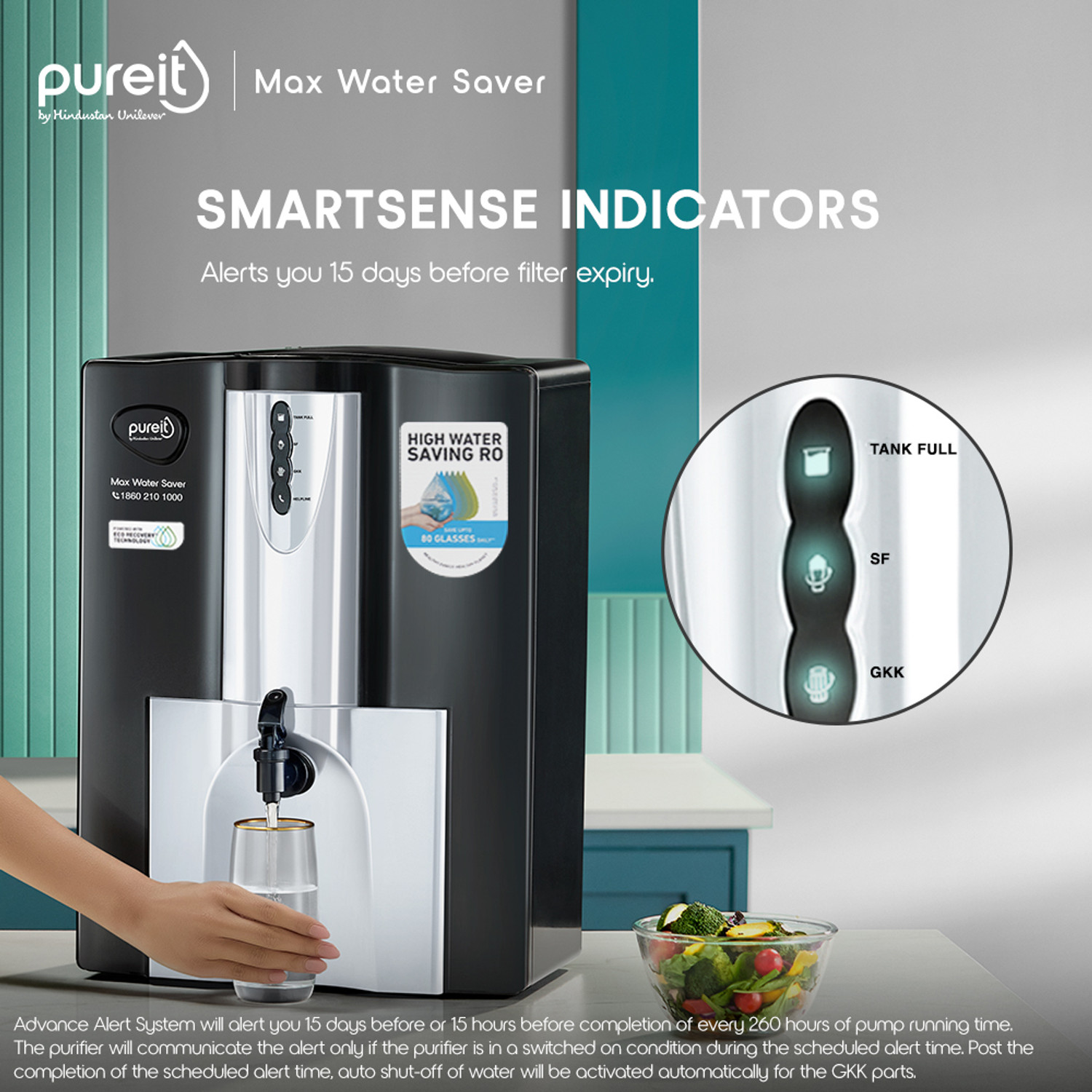 Image of Pureit Max Water Saver 10 L RO + UV + MF Water Purifier
