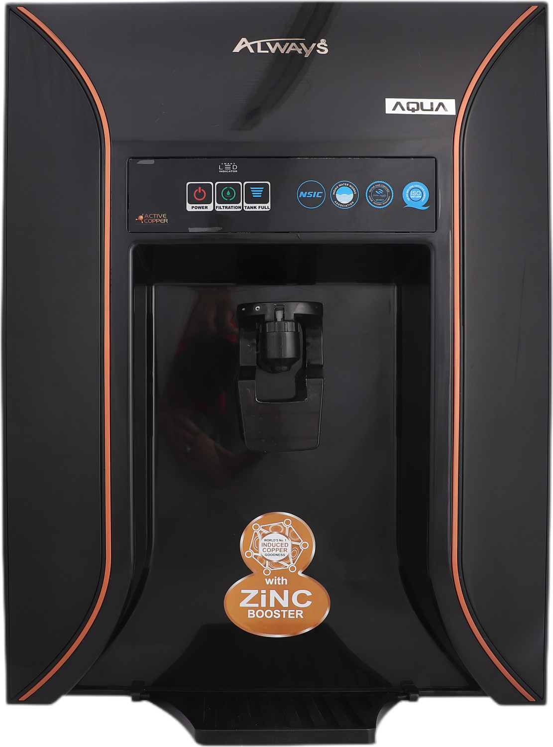 Always Aqua 12 L RO + UV + UF + TDS + Acitive Copper & Zinc Booster Water Purifier 12 L RO + UV + UF + TDS + ALK + Copper Water Purifier