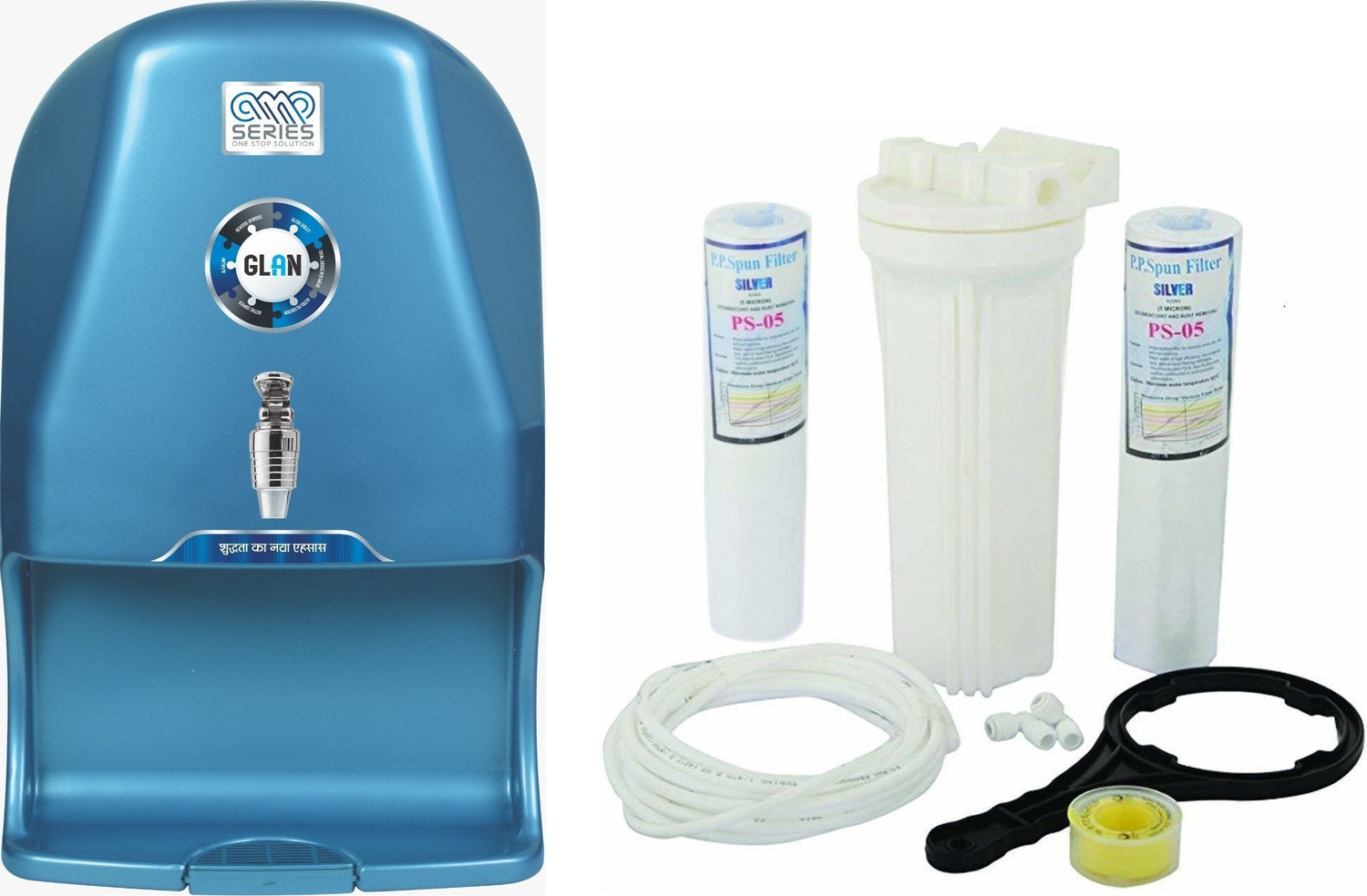 Image of TSP AQUA water purifier Model GLAN Minerals (15 liter) 14 L (BLUE) 14 L RO + UV + UF + TDS Water Purifier