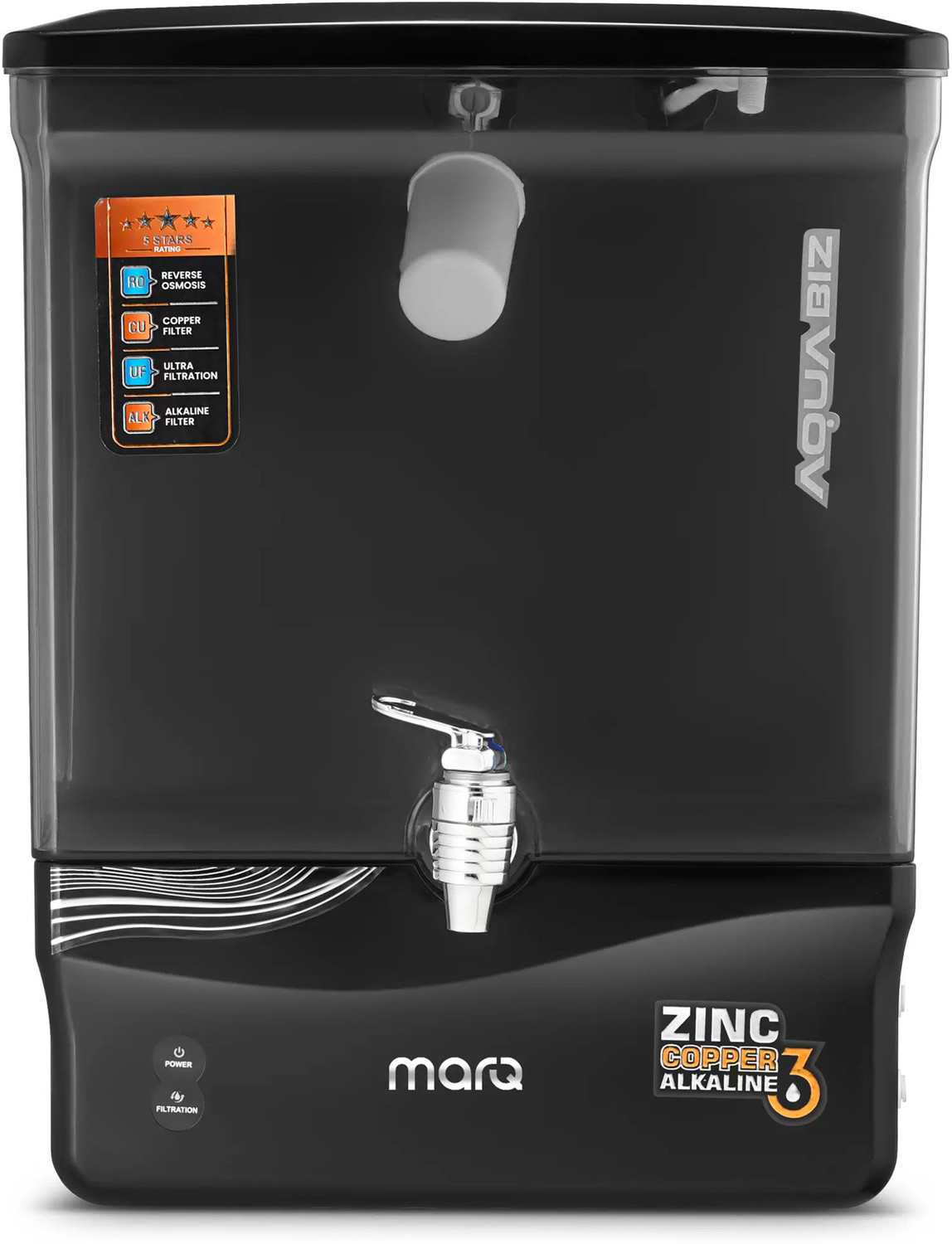MarQ Flipkart Aqua Biz 10L Black TPT Water Purifier – RO UV