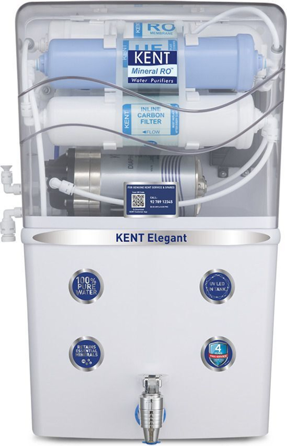 KENT ELEGANT 8 L RO + UV + UF + TDS Water Purifier  (White)