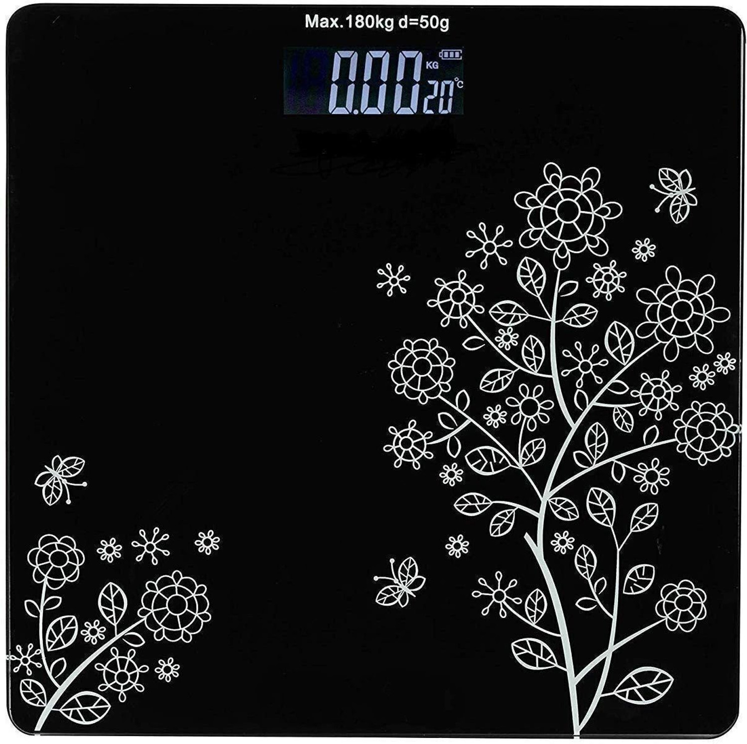 Image of HOMEBASIC Digital Body Weight Machine with LCD Display & 180kg Capacity, Auto On /Off Weighing Scale (Black)