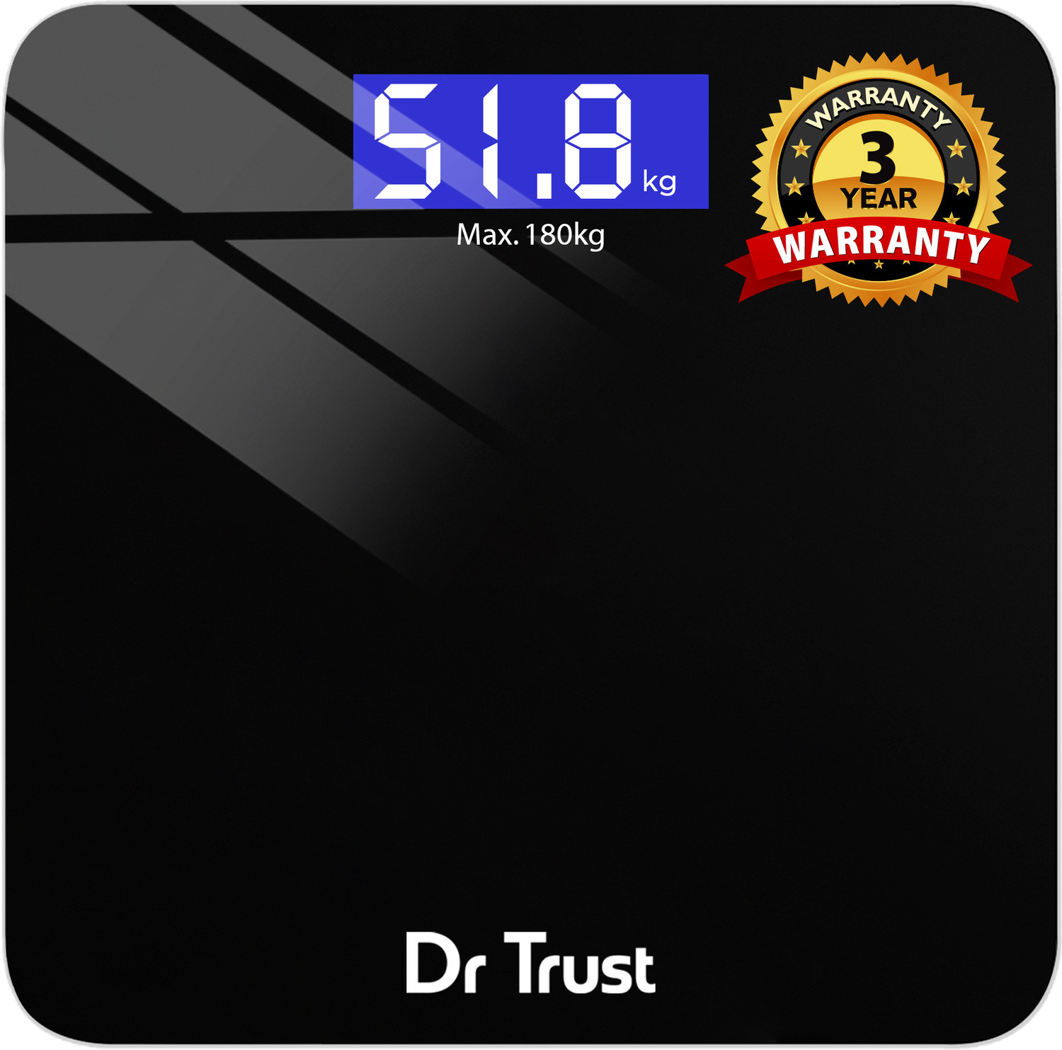 Image of Dr Trust (USA) Zen Rechargeable Digital Personal Weighing Scale Electronic Weight Machine For Human Body (USB Cable Included) Weighing Scale