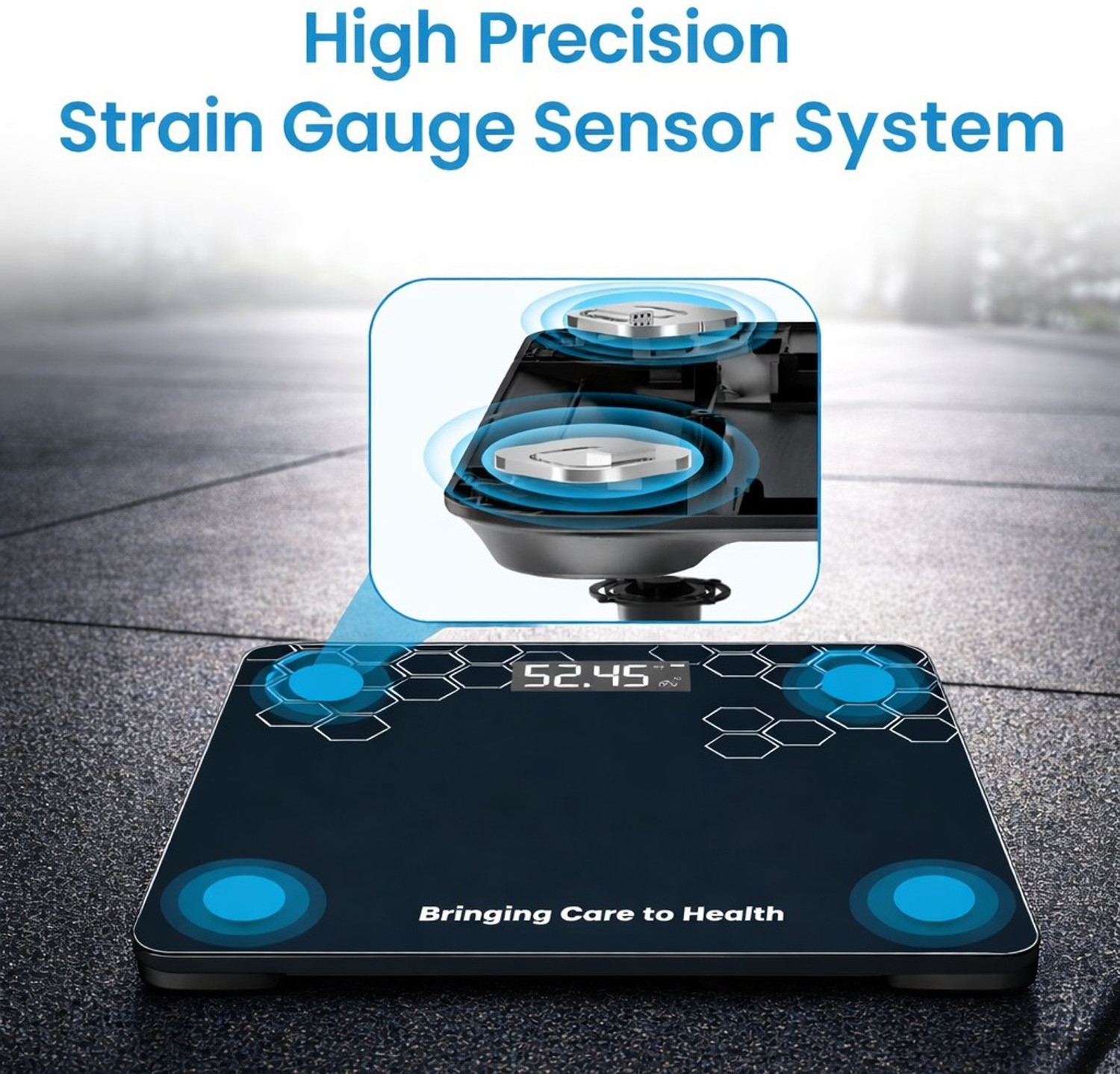 Image of HOMEBASIC Digital Body Weight Machine with LCD Display & 180kg Capacity, Auto On /Off Weighing Scale (Sky Blue)