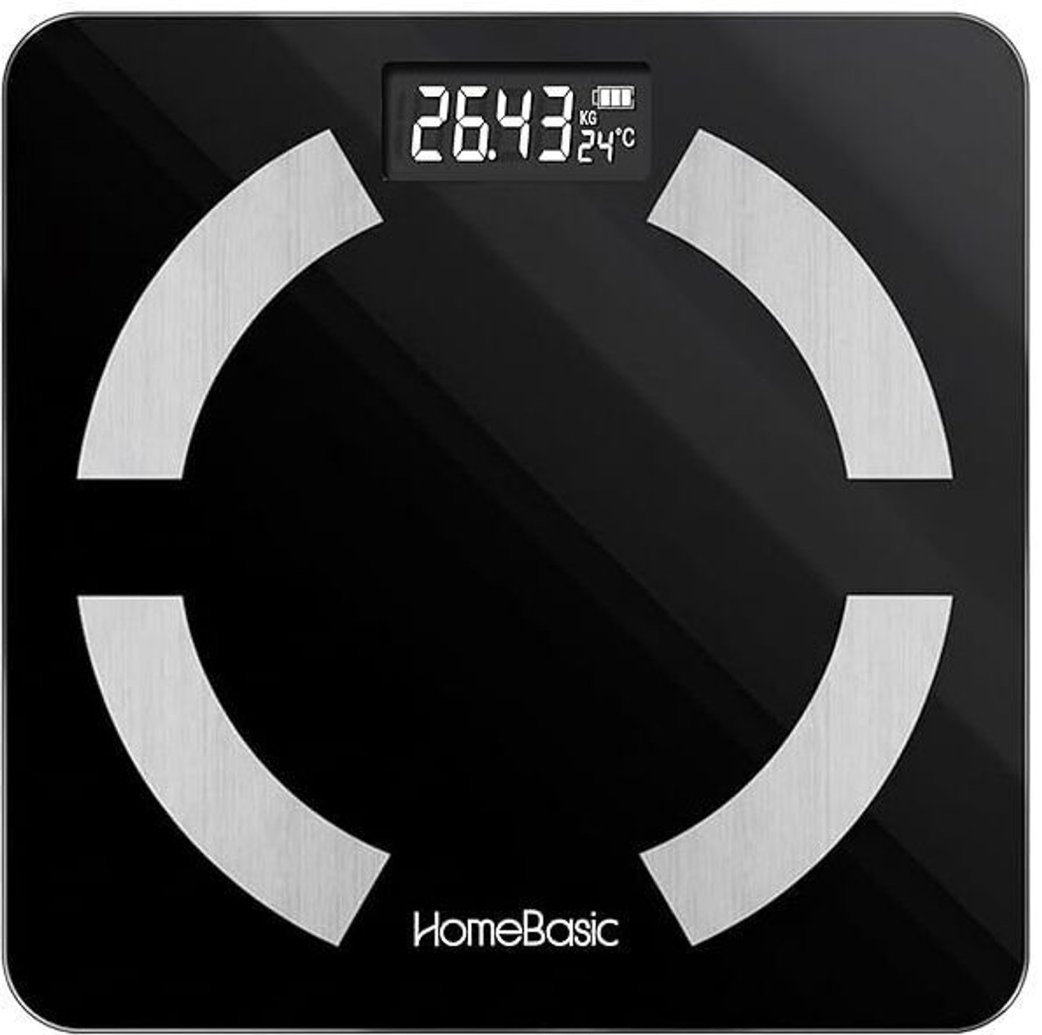 Image of HOMEBASIC Digital Body Weight Machine with LCD Display & 180kg Capacity, Auto On /Off Weighing Scale (Black)