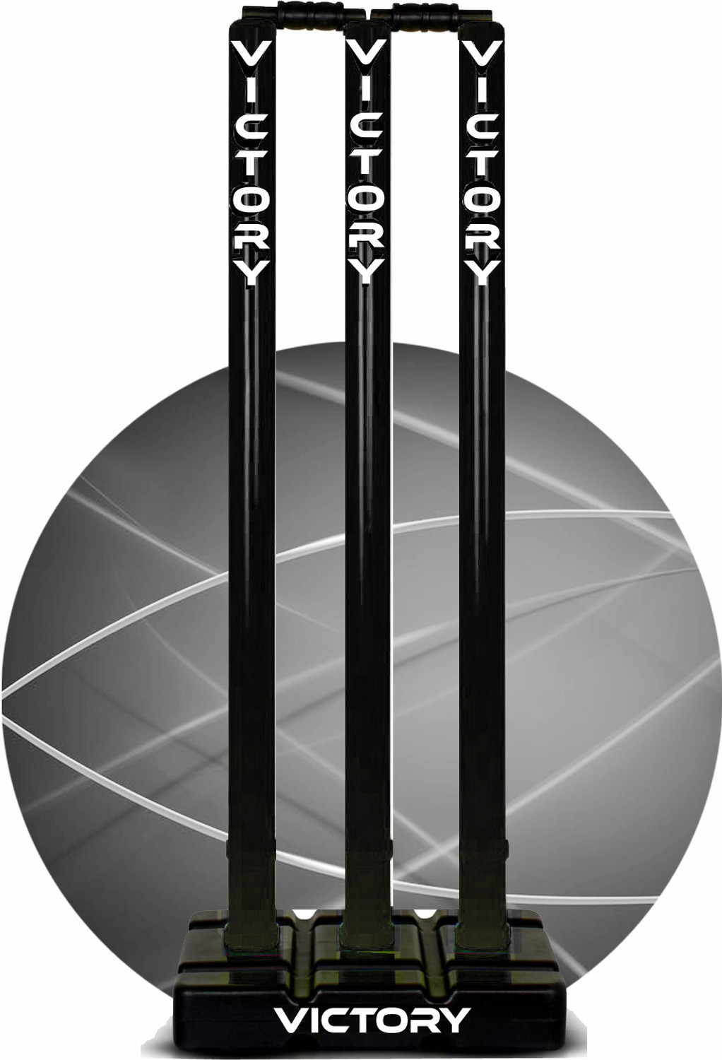Victory Heavy Plastic Cricket Stumps Set - Black, Durable Play Gear