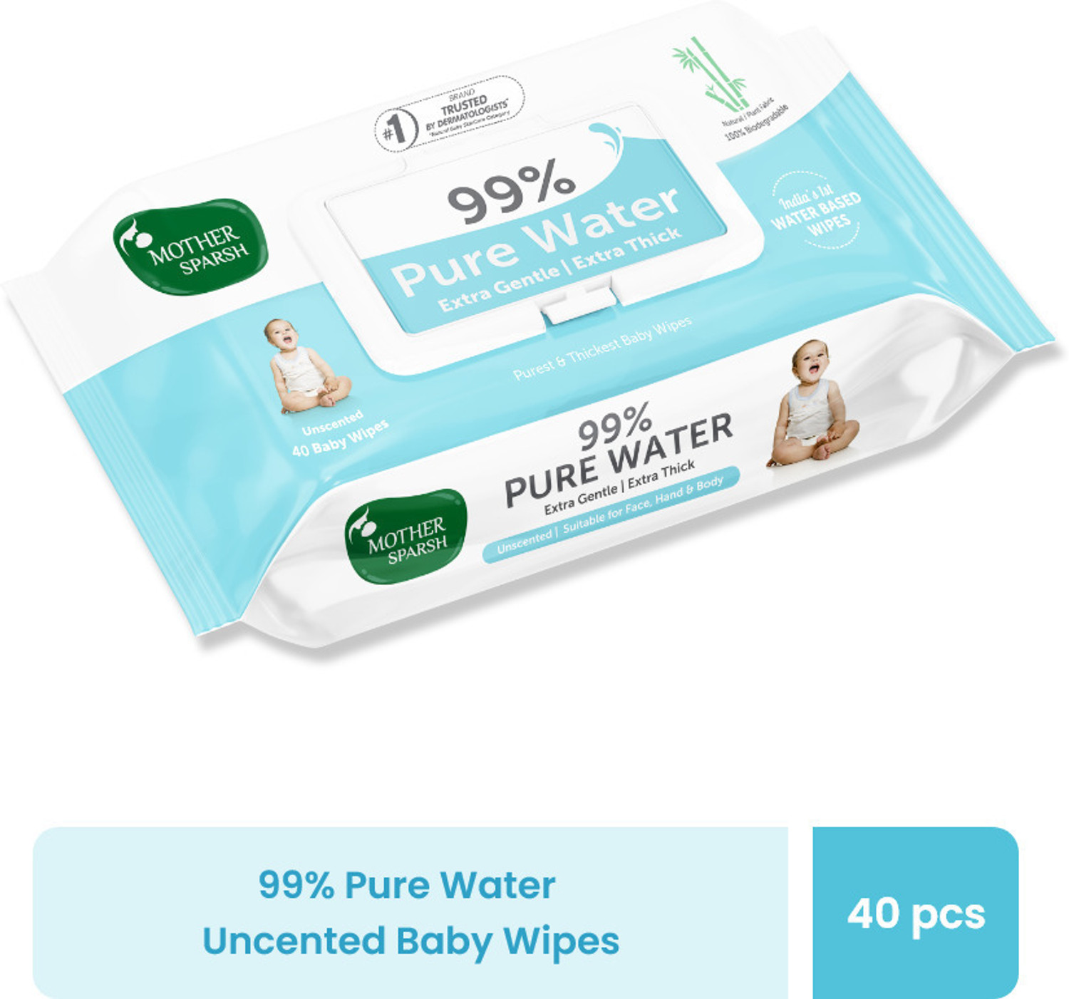 Mother Sparsh 99% Pure Water Wipes (40Pcs)