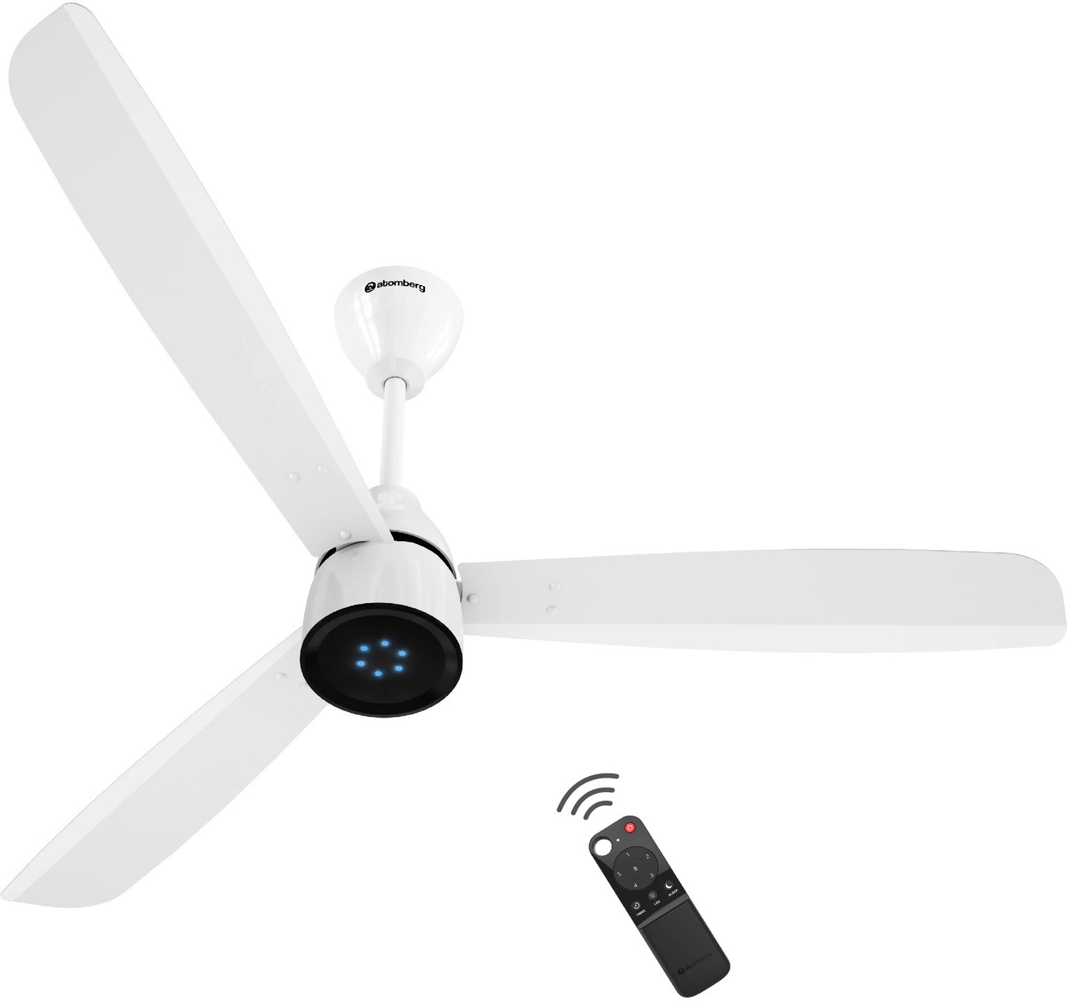 Atomberg Renesa Prime Remote|High Air Delivery|LED Speed Indicator|Low Noise|Sleek Design with 3 Year Warranty BLDC Motor with Remote 1200 mm Ceiling Fan (5 Star | Gloss White | Pack of 1)