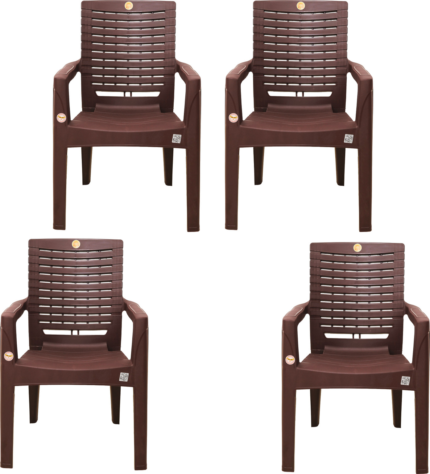 PRIMEGOLD Turbo Heavy Duty - Comfortable for Home and Restaurant - Super Strong Plastic Outdoor Chair (Brown, Pre-assembled)