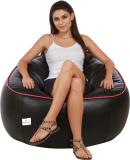 STAR XXXL Muddha Black with Pink Piping Teardrop Bean Bag  With Bean Filling (Black, Pink)