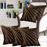 FabLooms Silk Cushions Cover (Pack of 5, 40 cm*40 cm, Brown)