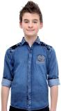 MashUp Boys Printed Casual Blue, Black Shirt