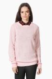 PEOPLE Solid Round Neck Casual Women Pink Sweater