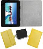 ACM Flip Cover for Datawind 3g7q Leather Flip Case (Yellow, Pack of: 1)