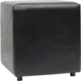 Siwa Style Leatherette Cube Ottoman (Finish Color - Black, Pre Assembled)