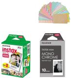 FUJIFILM Instax Mini White (10X2) Or Monochrome (10X1) Film Roll (Yes 800 ISO Pack of 2)