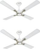 HAVELLS Leganza 4B(Pack of 2) 1200 mm 4 Blade Ceiling Fan (Anti Dust | Pearl White Silver | Pack of 2)