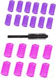 Out Of Box 12 Pieces Medium Self Holding Rollers and 8 Big Size with hair round comb Hair Curler (Multicolor)