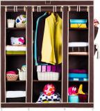 WDS PVC Collapsible Wardrobe (Finish Color - Dark Brown, DIY(Do-It-Yourself))