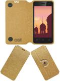 ACM Flip Cover for Ivoomi Me2 (Gold, Cases with Holder, Pack of: 1)