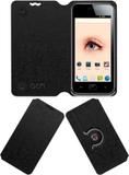 ACM Flip Cover for Iball 4a Radium (Black, Cases with Holder, Pack of: 1)