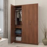 SPACEWOOD Engineered Wood 3 Door Wardrobe (Finish Color - WALNUT RIGATO, Knock Down)