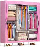 Furn Central 2 Door PP Collapsible Wardrobe (Finish Color - Pink Dot, DIY(Do-It-Yourself))