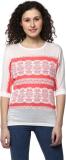 MAYRA Casual 3/4 Sleeve Printed Women White Top