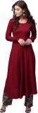 AKS Women Solid Flared Kurta (Maroon)