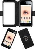 ACM Flip Cover for Iball 4a Radium (Black, Cases with Holder, Pack of: 1)