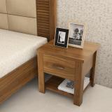 SPACEWOOD Engineered Wood Bedside Table (Finish Color - NATURAL TEAK, Knock Down)