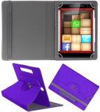 ACM Flip Cover for Iball Slide Cuddle 4g (Purple, Cases with Holder, Pack of: 1)