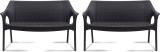 Supreme Cambridge Love 2 Seater Sofa Plastic Outdoor Chair (Black, Set of 2, Pre-assembled)