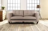 Hometown Fabric 3 Seater  Sofa (Finish Color - Brown, Knock Down)