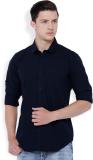 HIGHLANDER Men Solid Casual Dark Blue Shirt