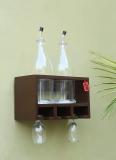 Onlineshoppee Wood Bottle Rack (Brown, 2 Bottles)