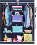 KUSHAAN Microfiber Collapsible Wardrobe (Finish Color - navy blue, DIY(Do-It-Yourself))