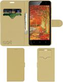 ACM Flip Cover for Jivi Prime P300 (Gold, Cases with Holder, Pack of: 1)