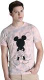 Kook N Keech Disney Graphic Print Men Round Neck Pink T-Shirt