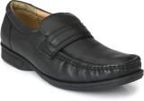 Delize Genuine Leather Mocassin Shoes Slip On For Men (Black , 8)