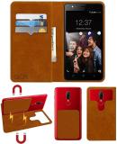 ACM Flip Cover for Intex Aqua Selfie (Gold, Cases with Holder, Pack of: 1)