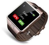 Rock DZ09 Golden 4G calling, Android Smartwatch (Brown Strap, Free)