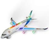 Toyvala Musical AeroPlane Airbus Bump & Go Action Toy with Sound & Light-278 (Multicolor)