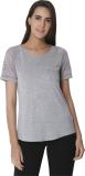 VERO MODA Solid Women Round Neck Grey T-Shirt